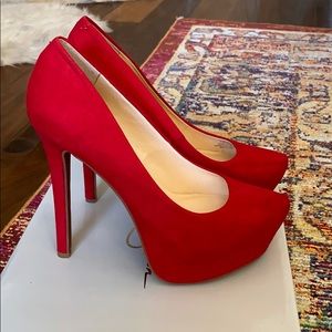 Red Suede Jessica Simpson sz 7
